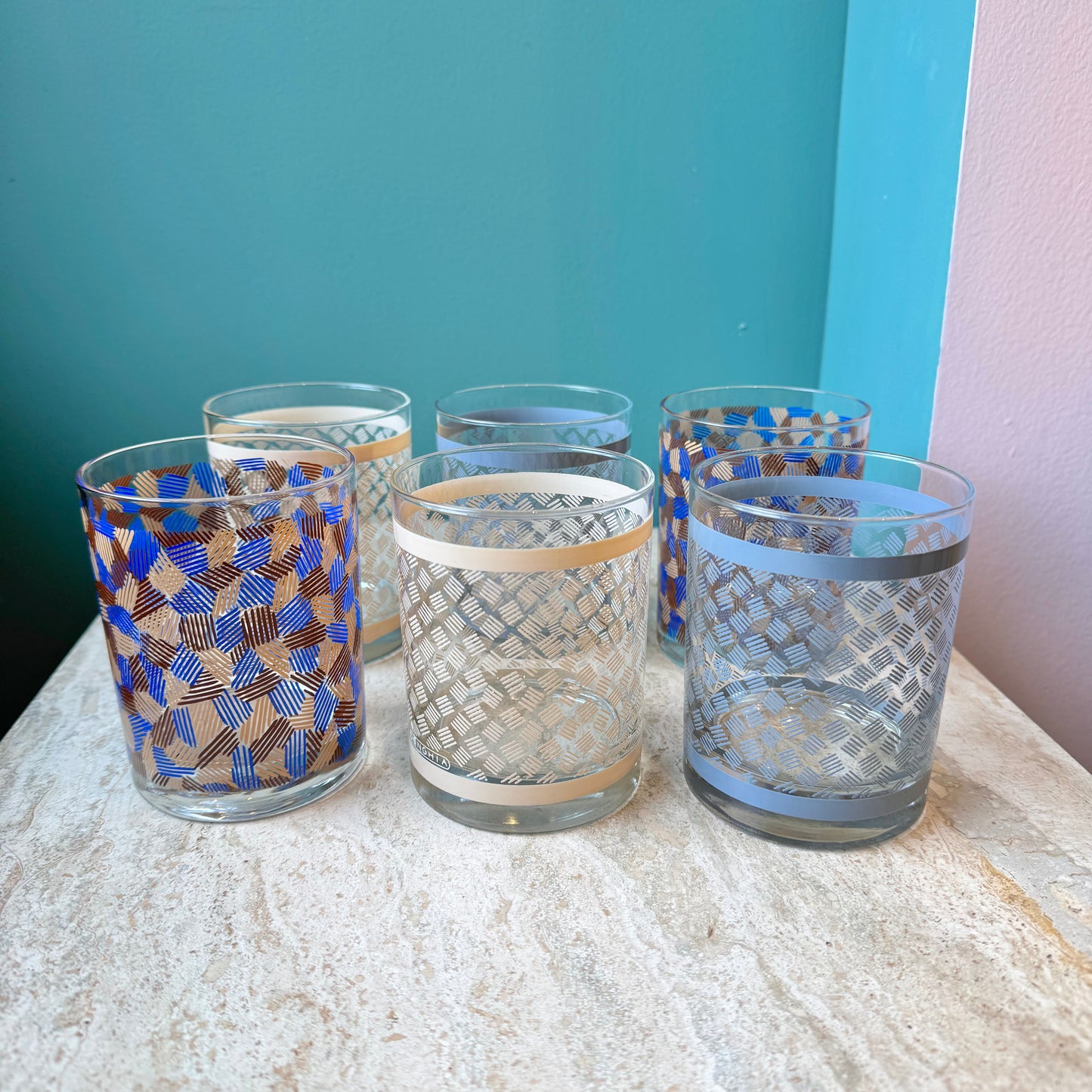 Set of 6 Mid Century Old Fashioned Cocktail Glasses by Donghia