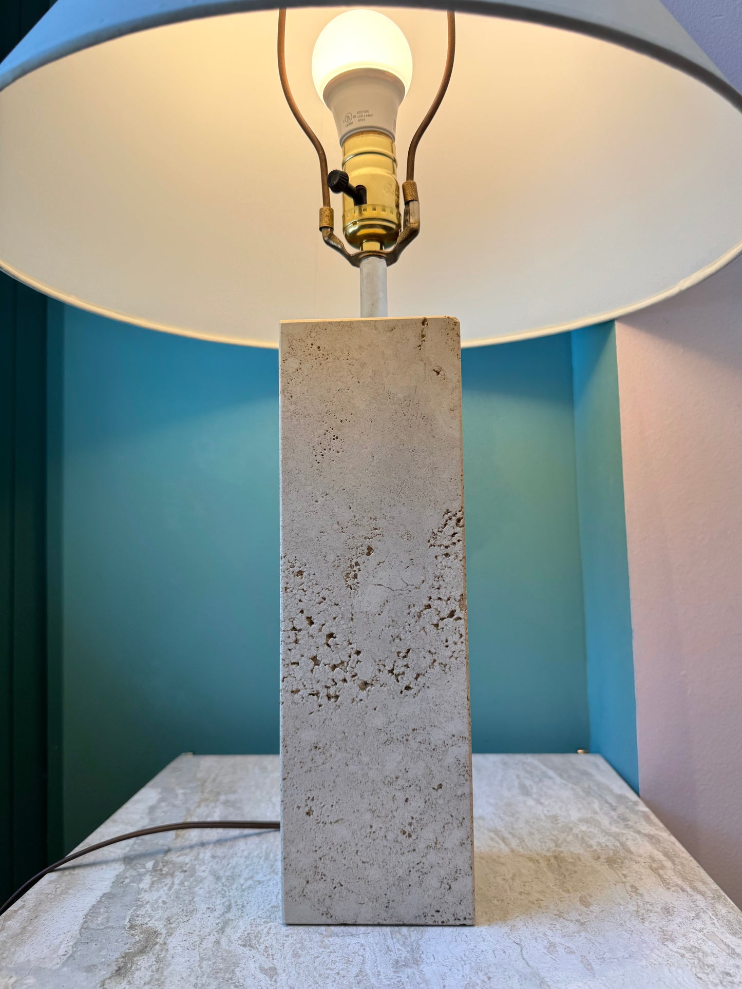 Mid Century Travertine Lamp
