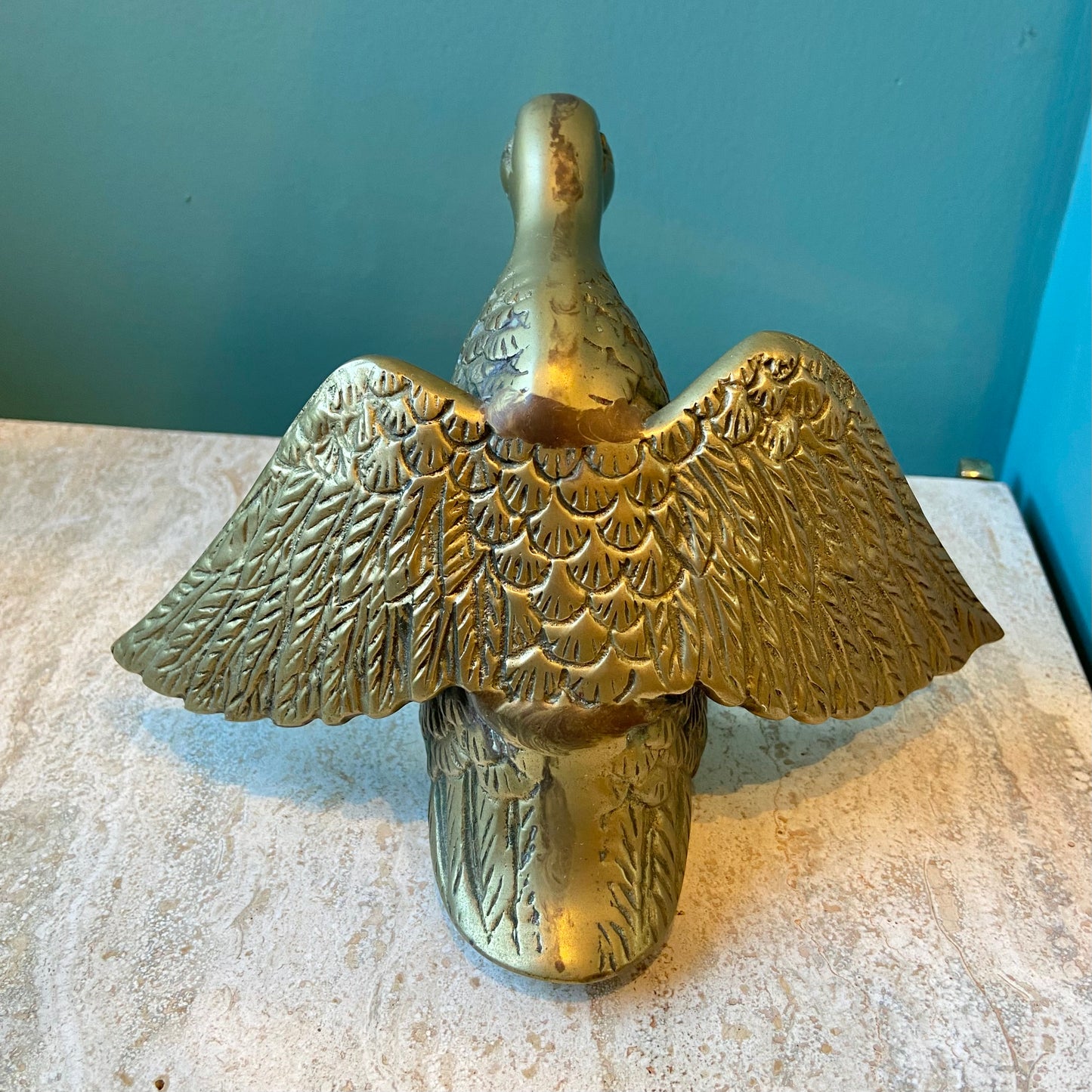 Vintage Brass Duck Statue