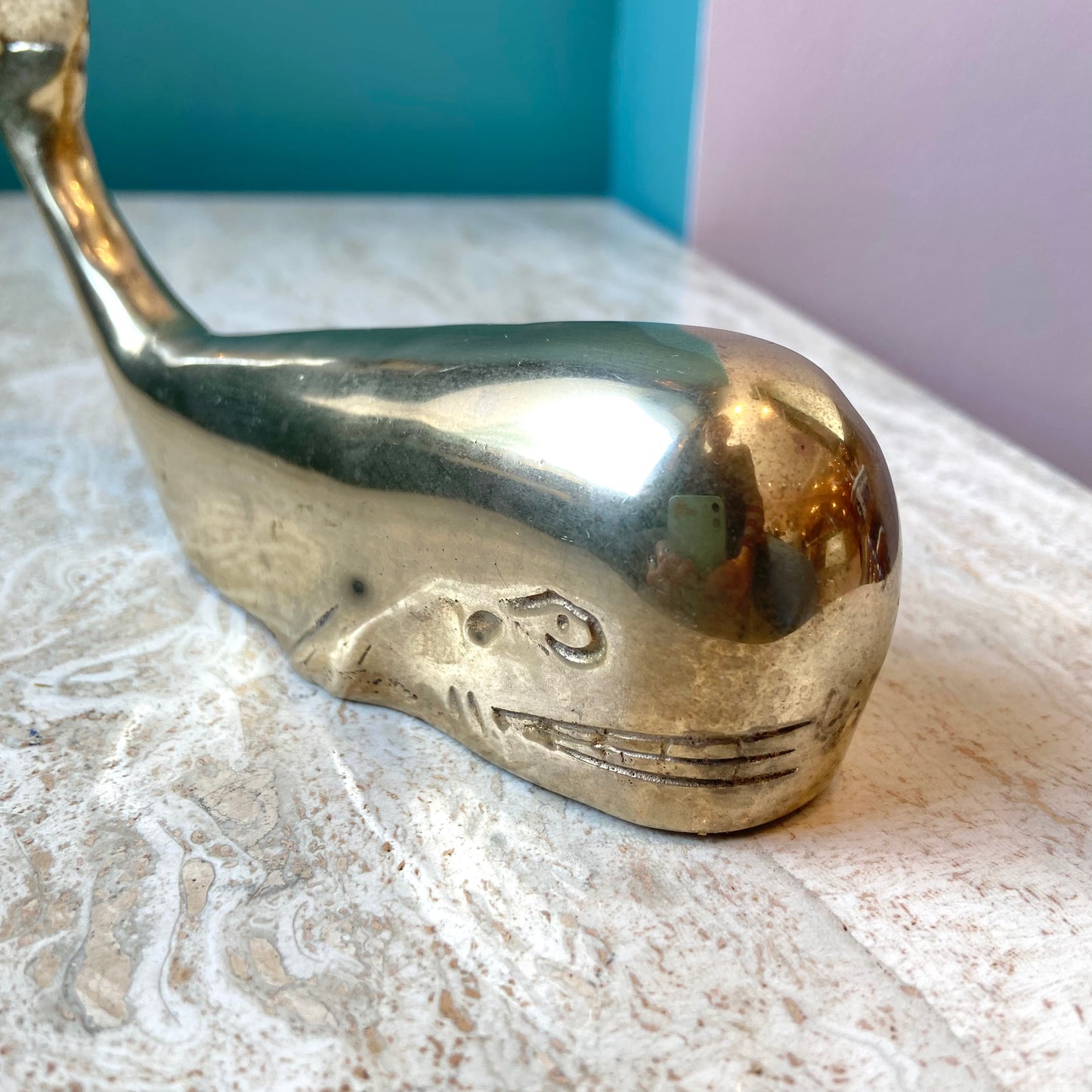 Vintage Brass Whale Figurine/Paperweight