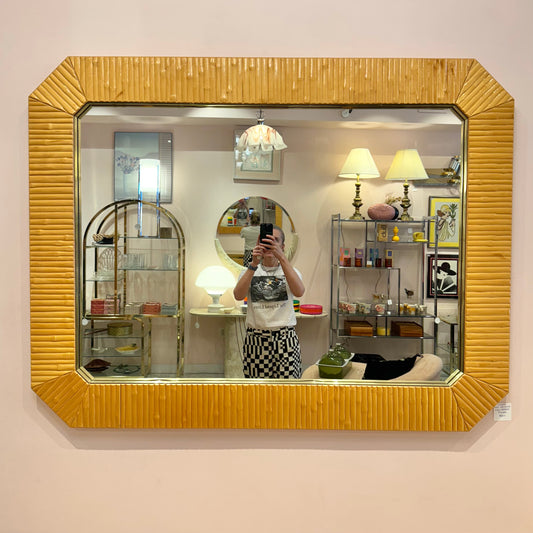 Vintage Karl Springer Style Bamboo Mirror