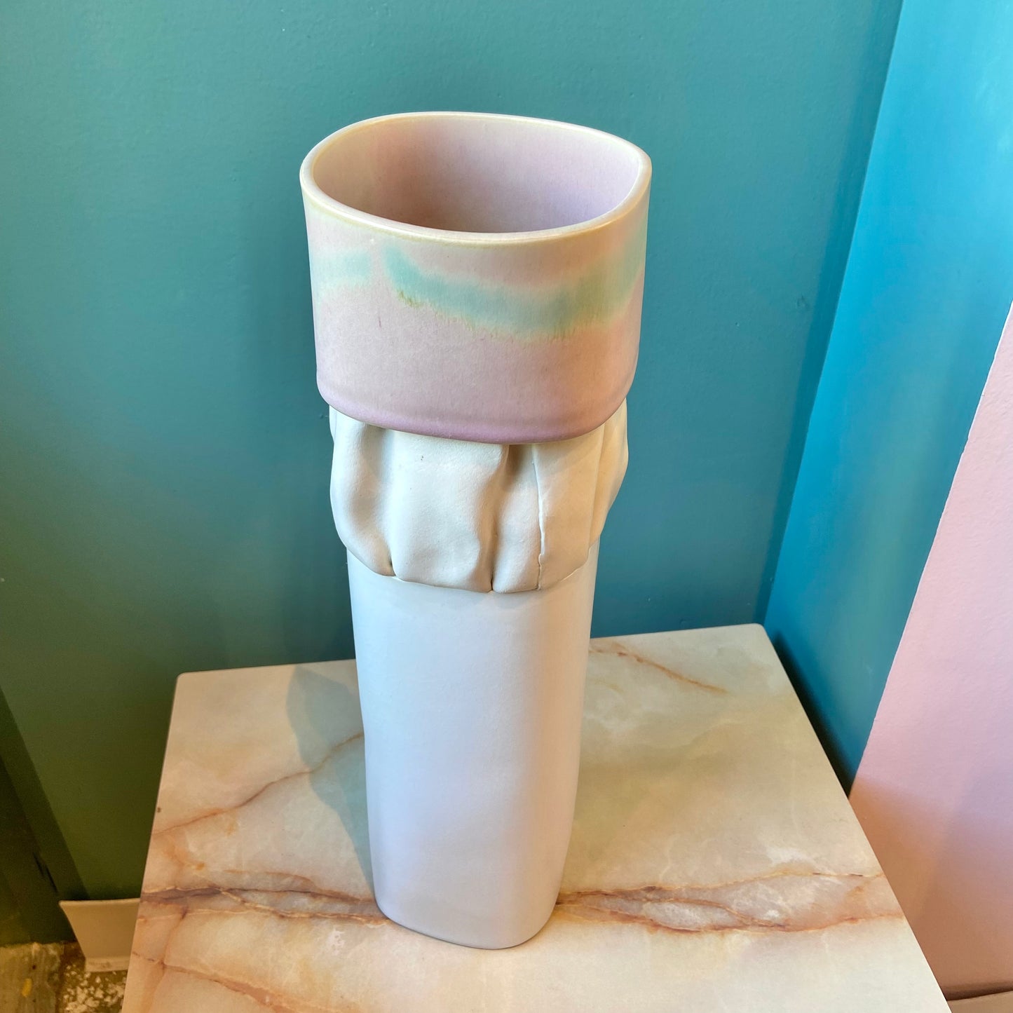 Vintage Ceramic Textural Vase/Signed