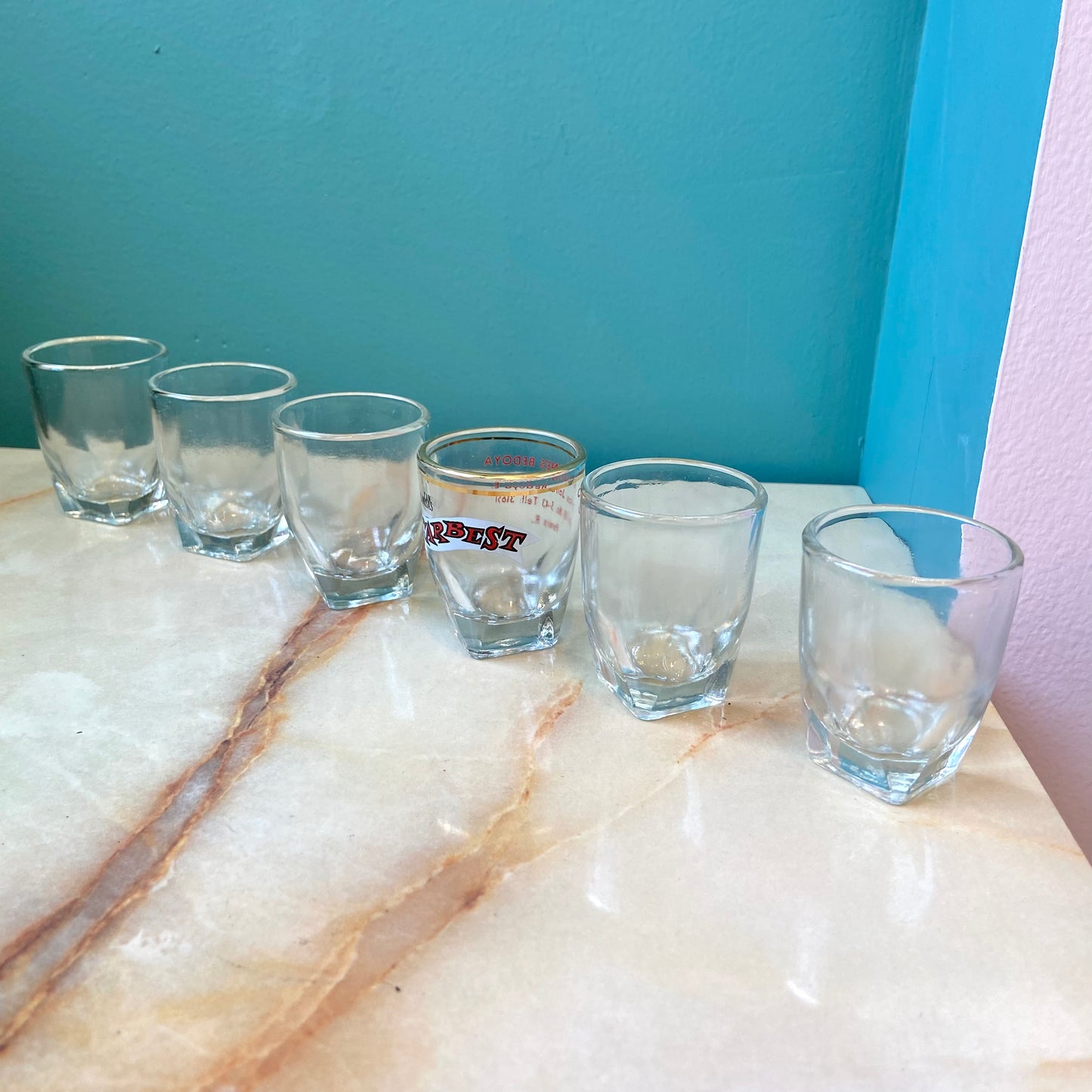 Set of 6 Vintage Leather Shot Glass Holders