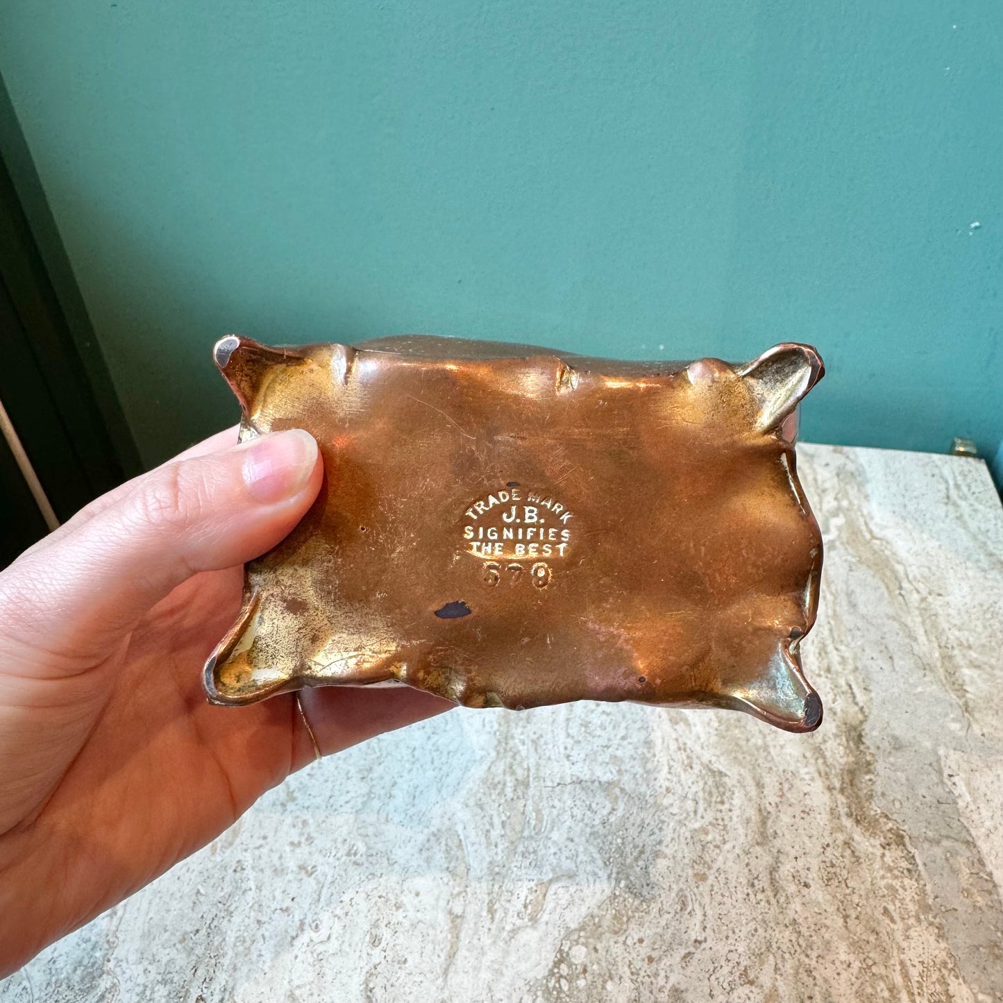 Antique Art Nouveau Copper Jewelry Box by Jennings Brothers
