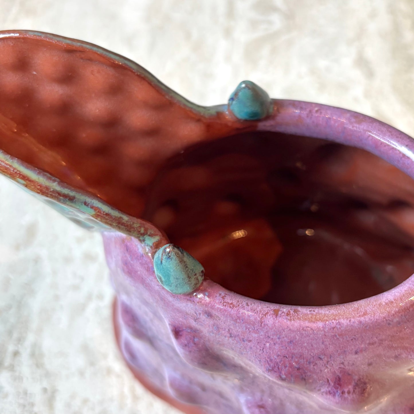 Small Vintage Studio Pottery Pitcher signed Flyn