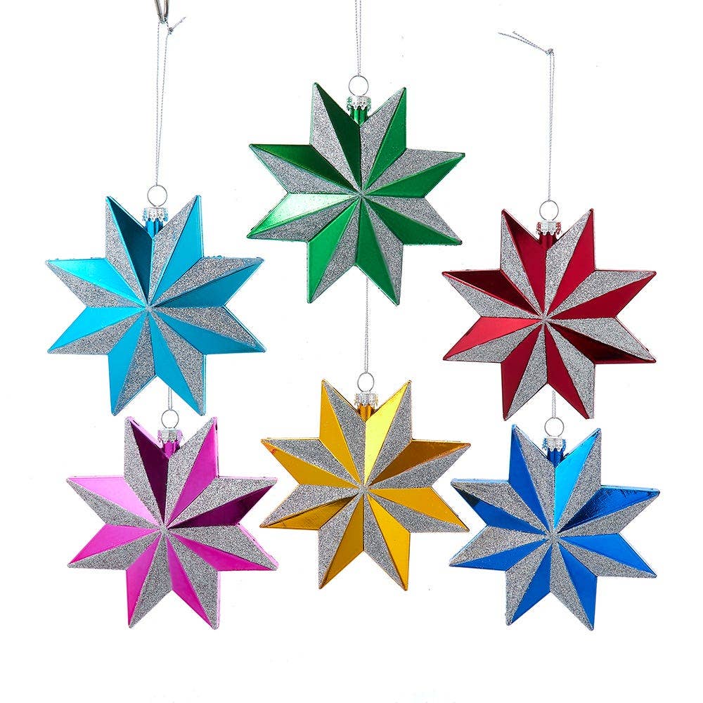 Silver Glittered Morning Star Ornament