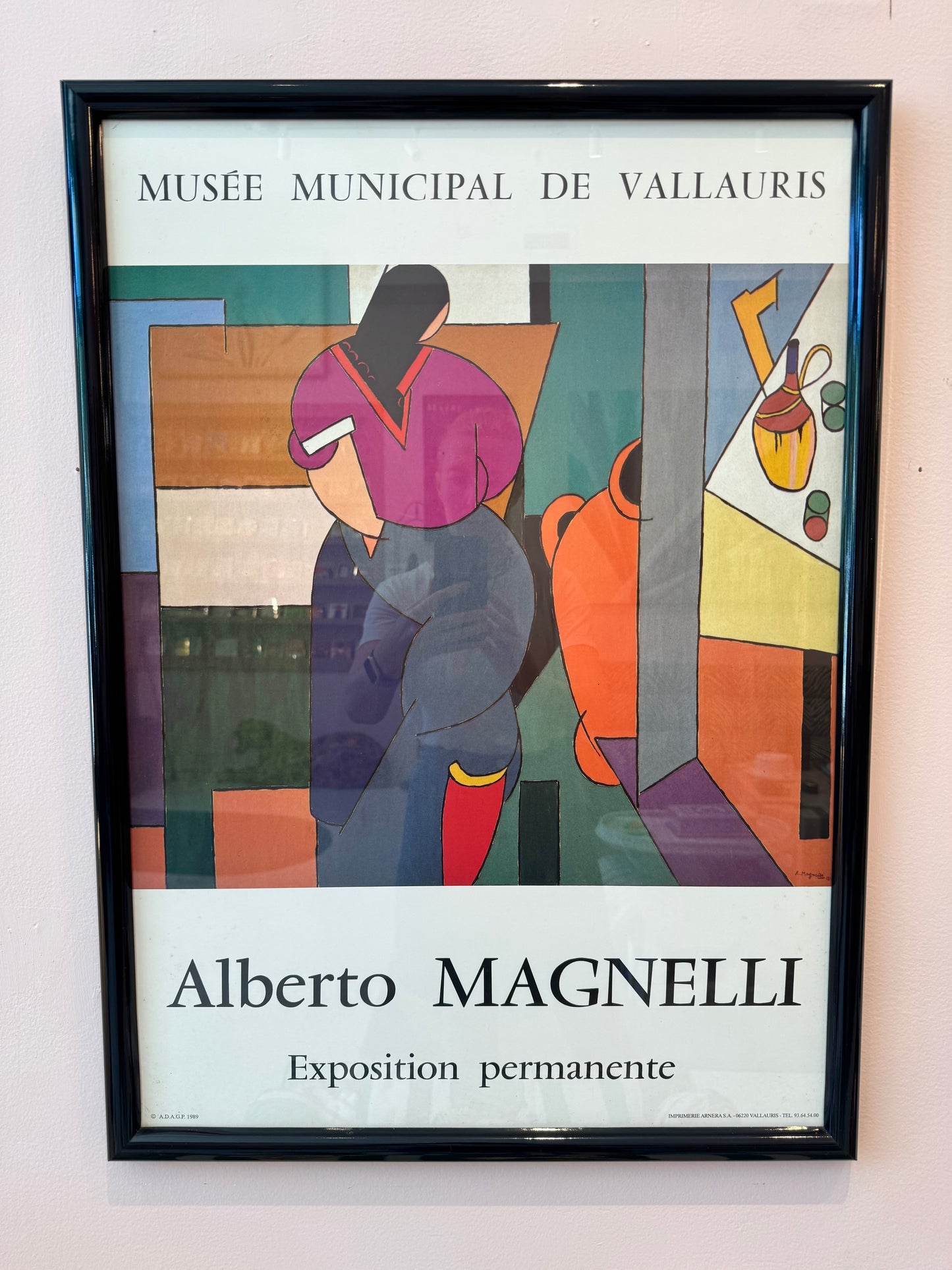 Vintage 1989 Alberto Magnelli Framed Exhibition Poster