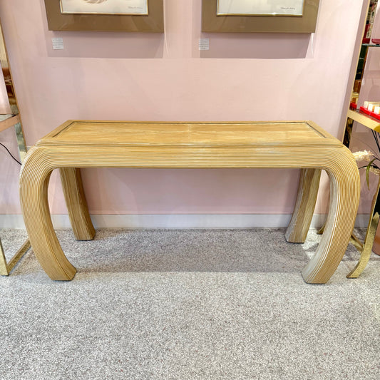 Vintage Curve Legged Pencil Reed Style Console Table