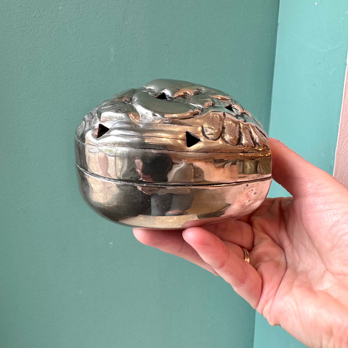 Vintage Silver Plated Heart Shaped Box (as is)