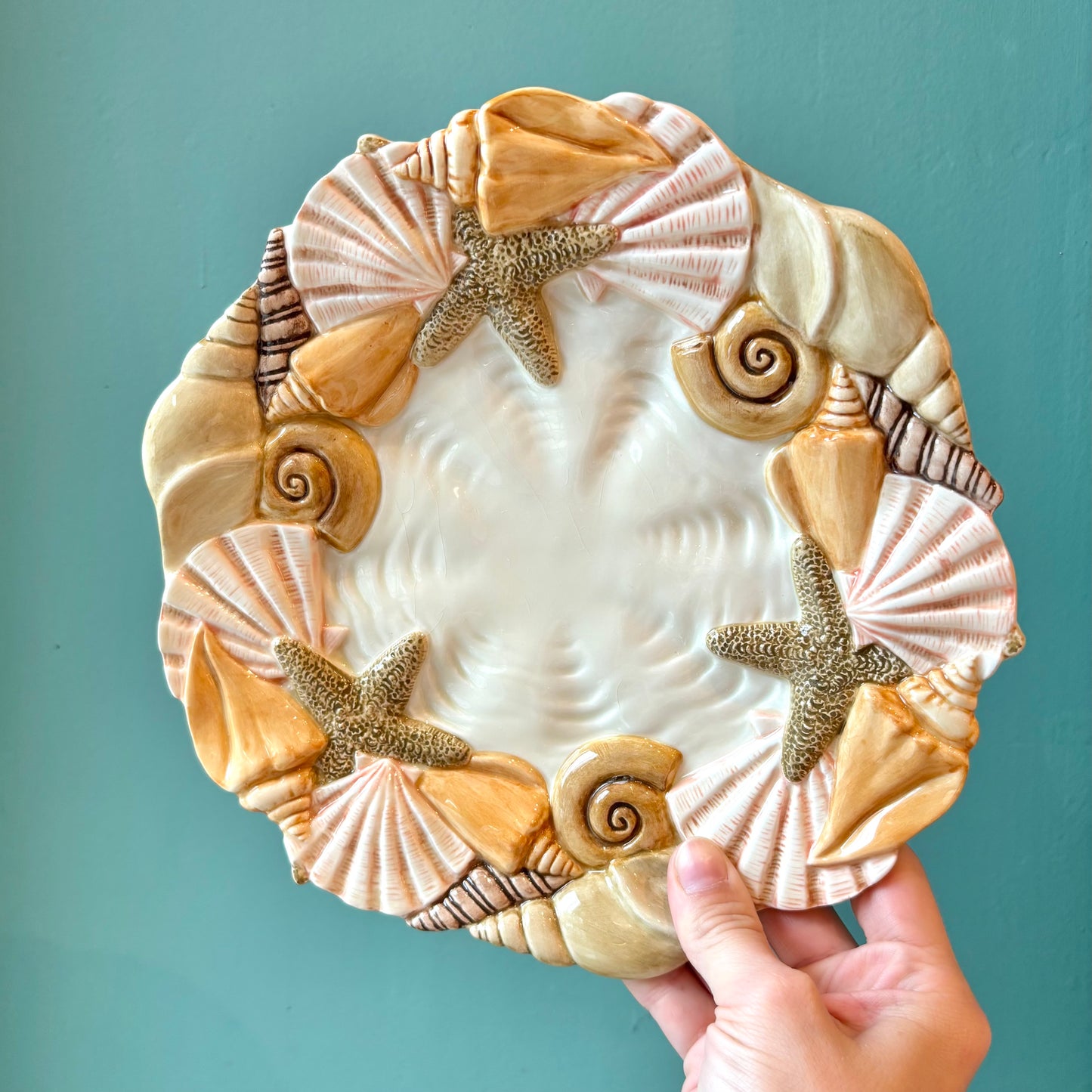 Vintage Ceramic Shell and Starfish Dish/Platter by Fitz & Floyd