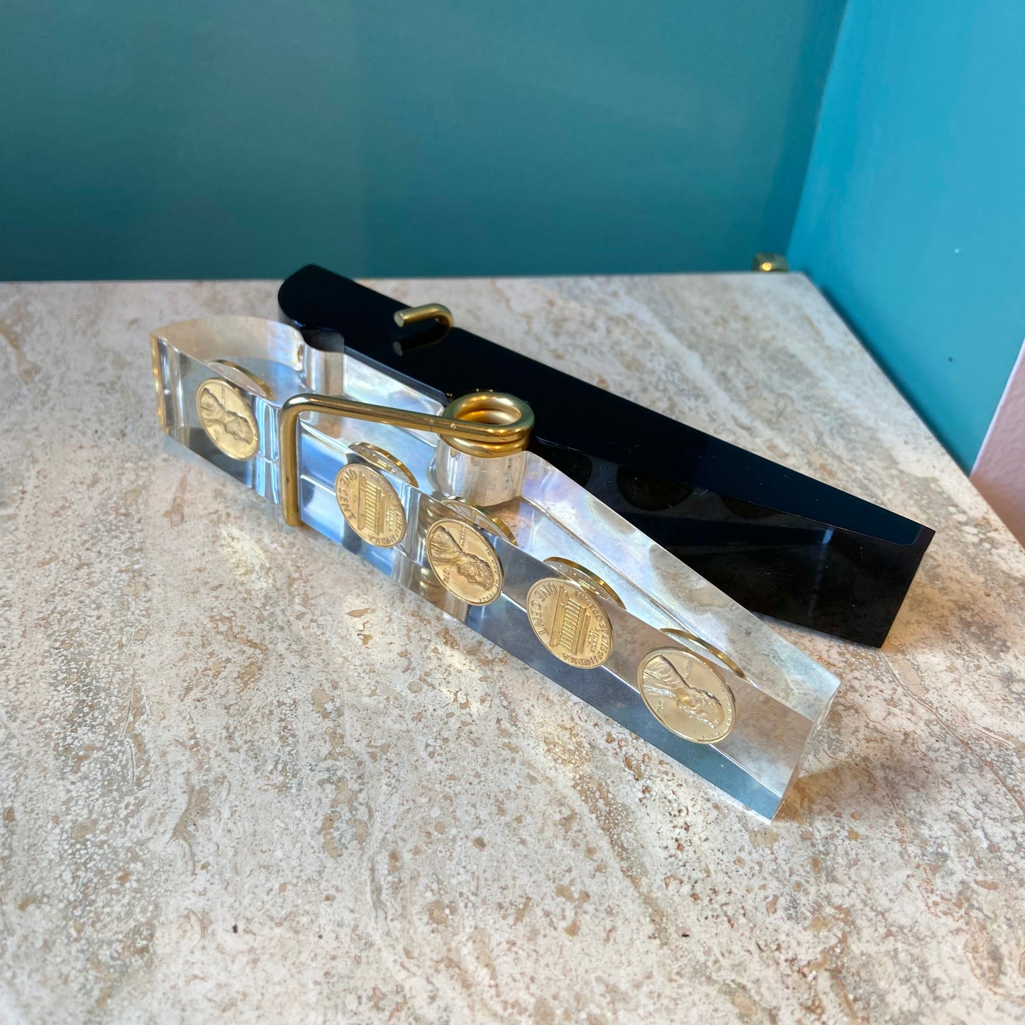 Oversized Vintage Lucite 1972 Penny Clothes Pin