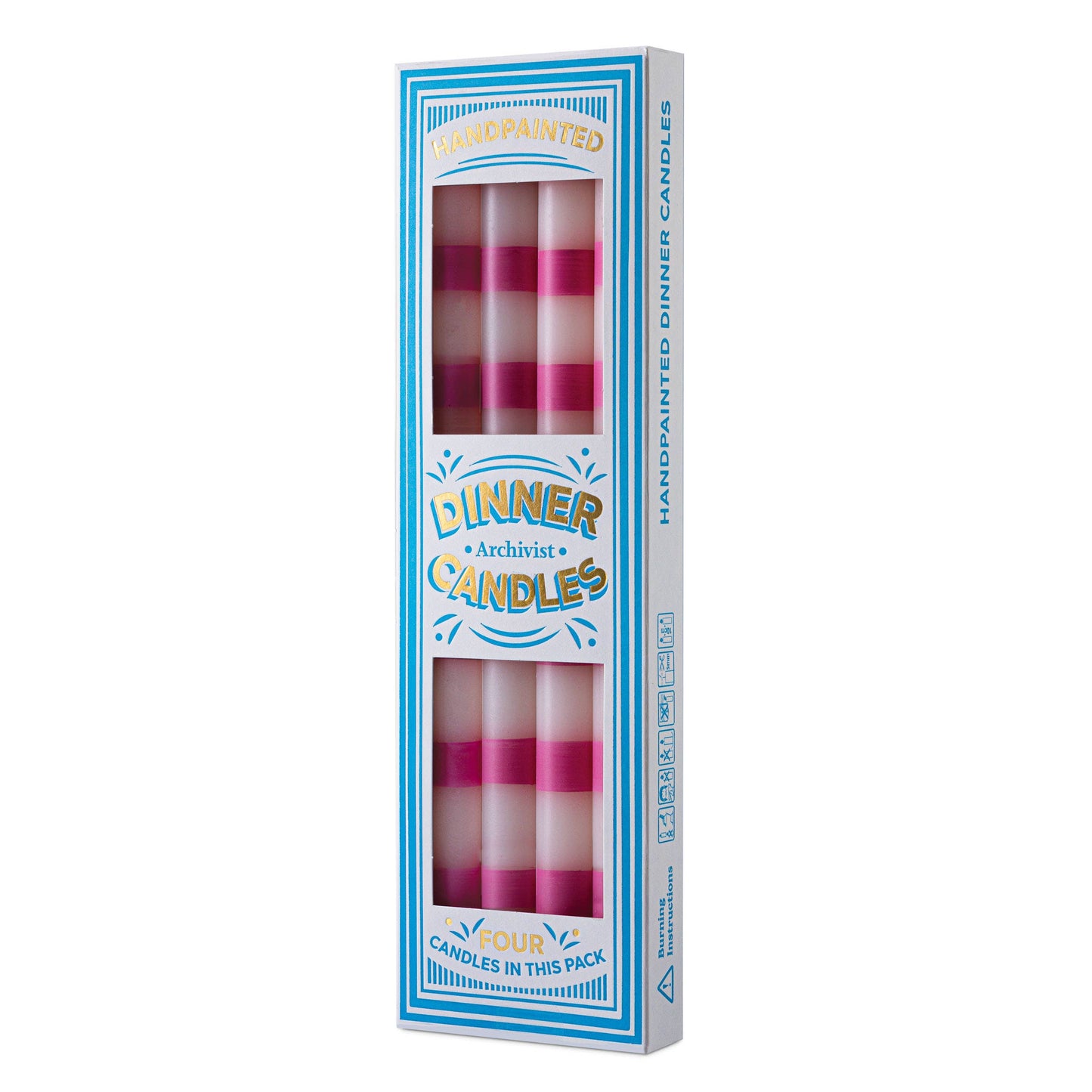Pink Stripe Dinner Candle