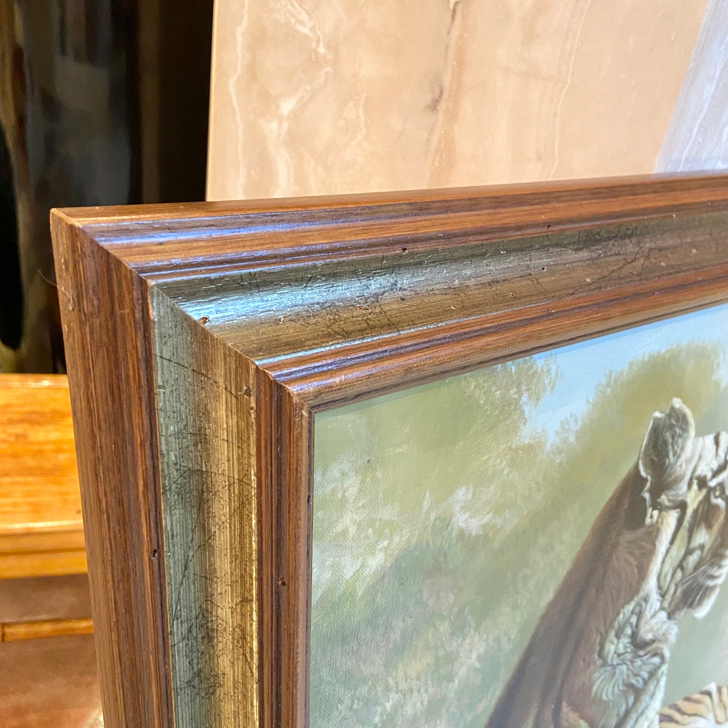 Framed Vintage Bengal Tiger Artwork