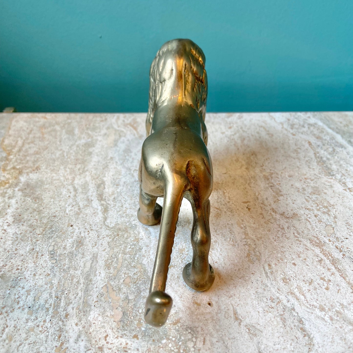 Vintage Solid Brass Lion Figurine