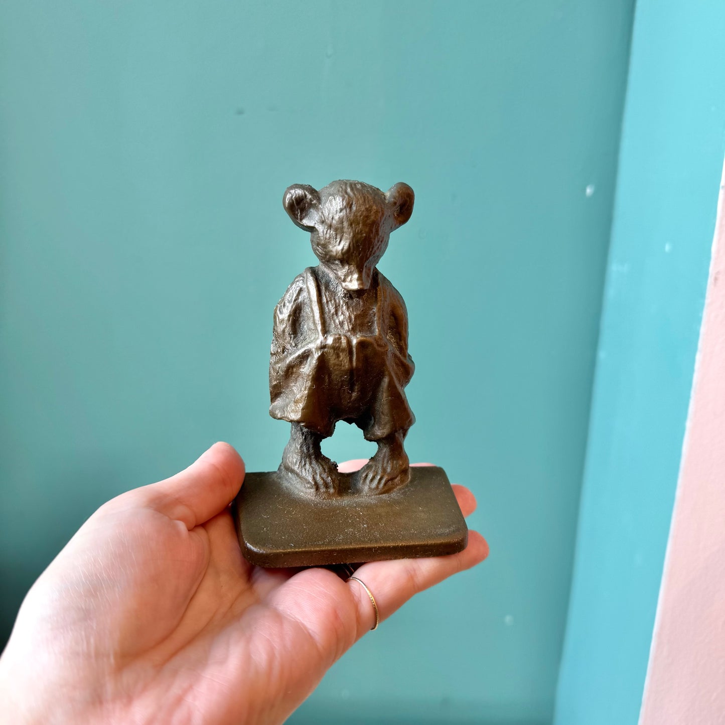 Pair of Vintage Brass Standing Bear Bookends
