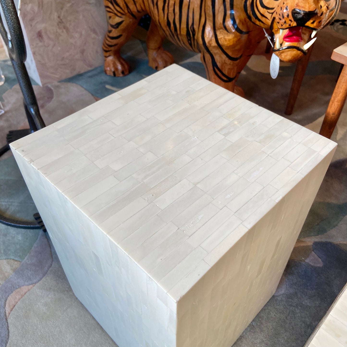 Pair of Vintage Bone Inlay Side Tables