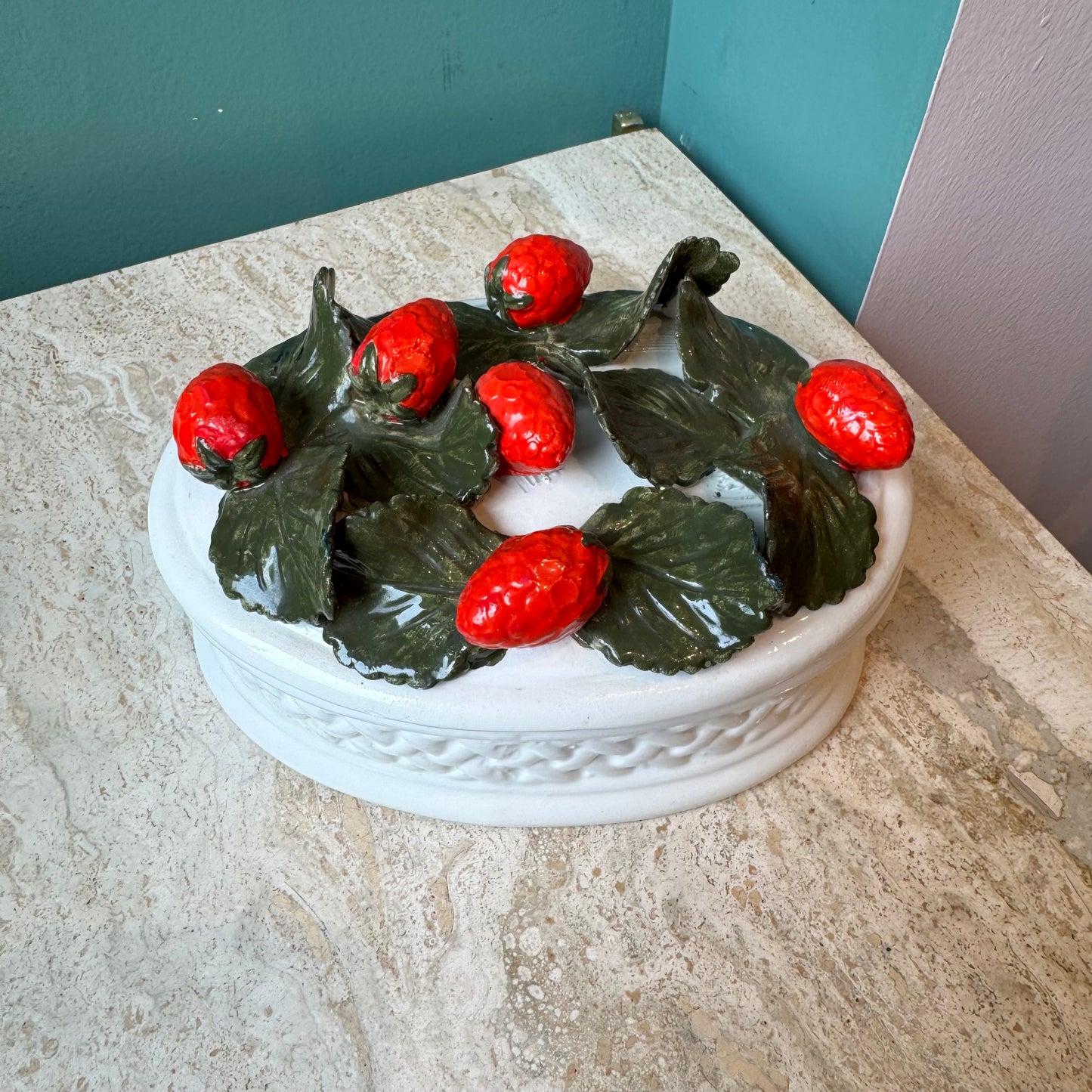 Vintage Ceramic Italian Strawberry Box