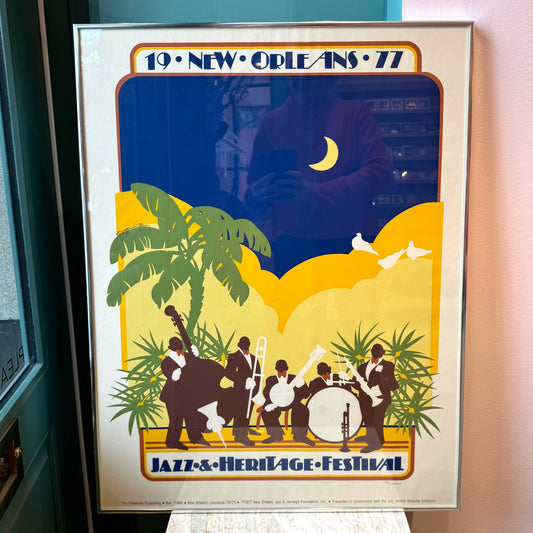 Vintage 1977 Limited Edition New Orleans Jazz & Heritage Poster Signed and Numbered