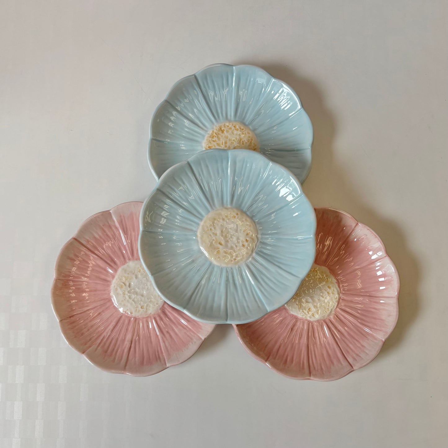 Vintage 8 Piece Set of Flower Cups and Saucers by Roscher & Co.