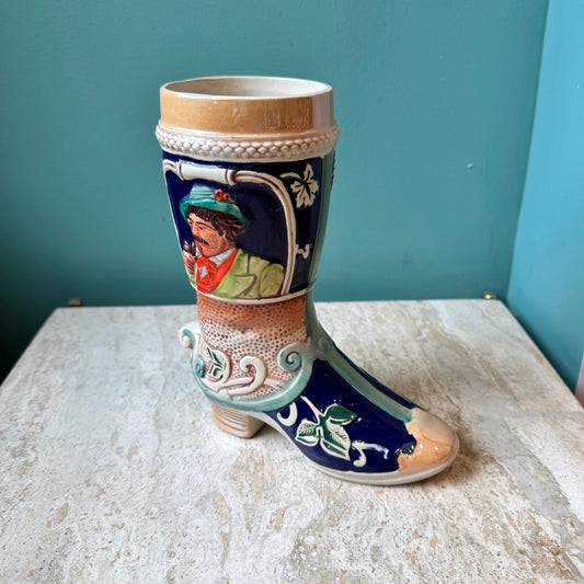 Vintage German Beer Boot Stein/Vase