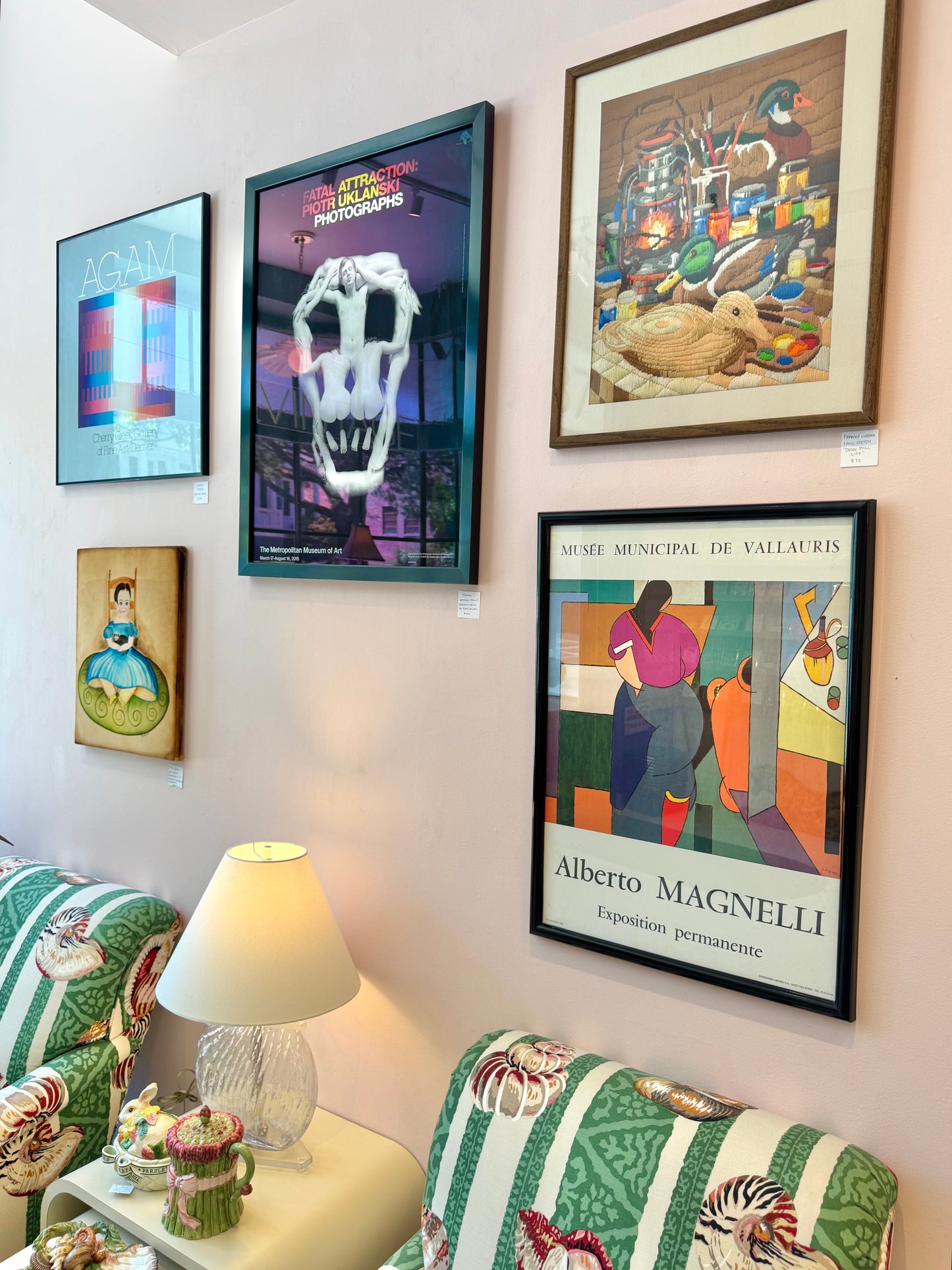 Vintage 1989 Alberto Magnelli Framed Exhibition Poster