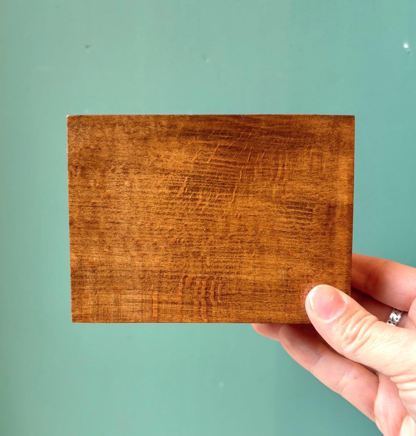 Vintage Etched Wooden Trinket Box