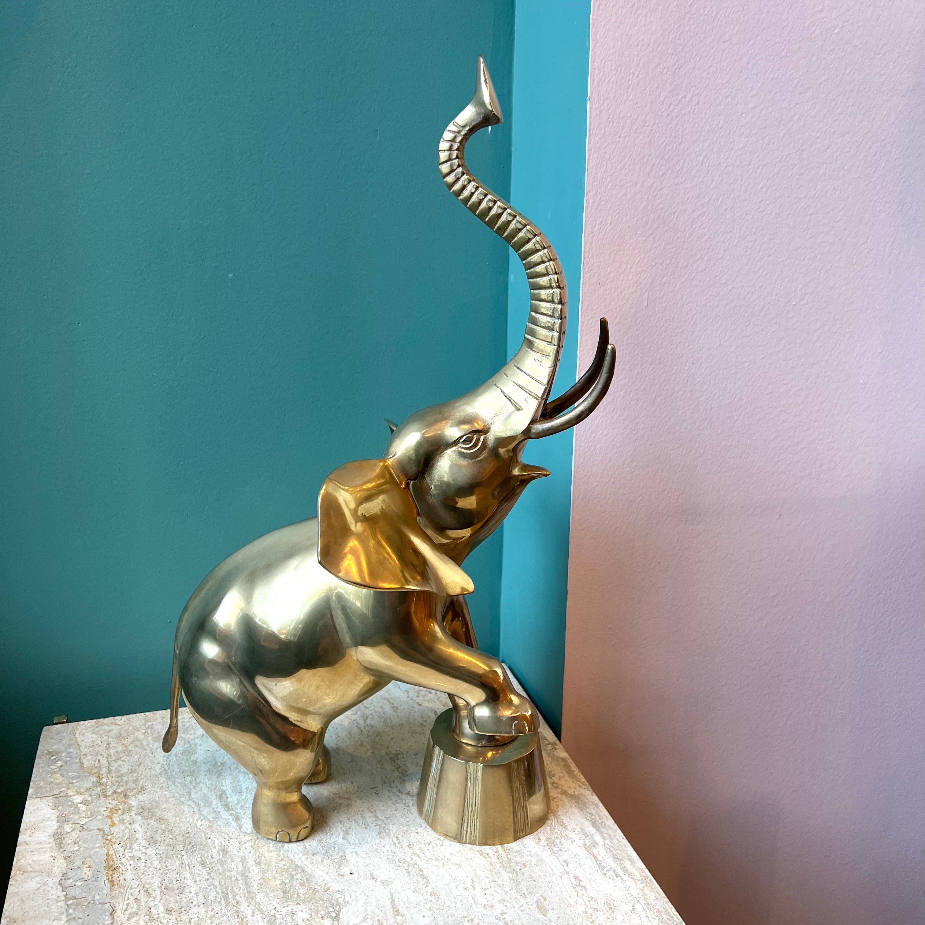 Copy of Large Vintage Brass Circus Elephant Statue The Swan's House