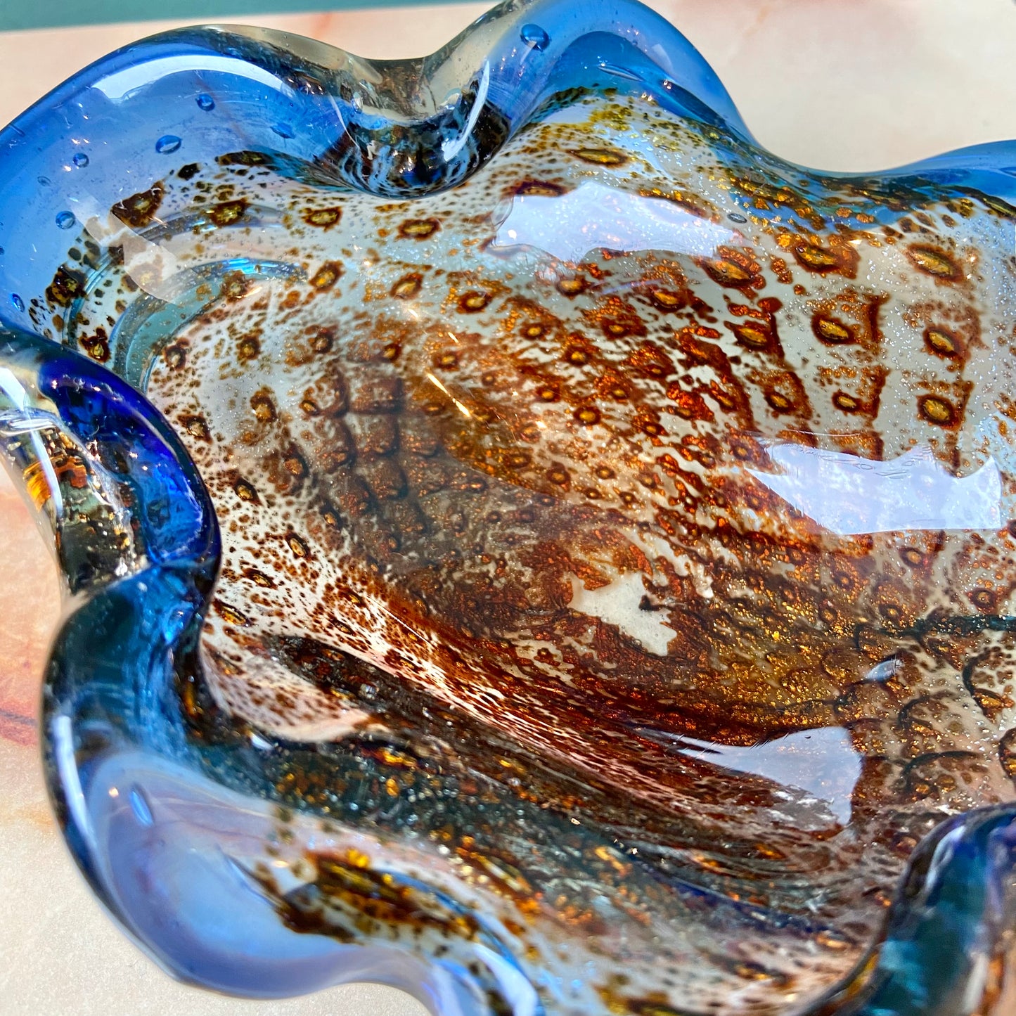 Vintage Murano Style Glass Catchall Bowl