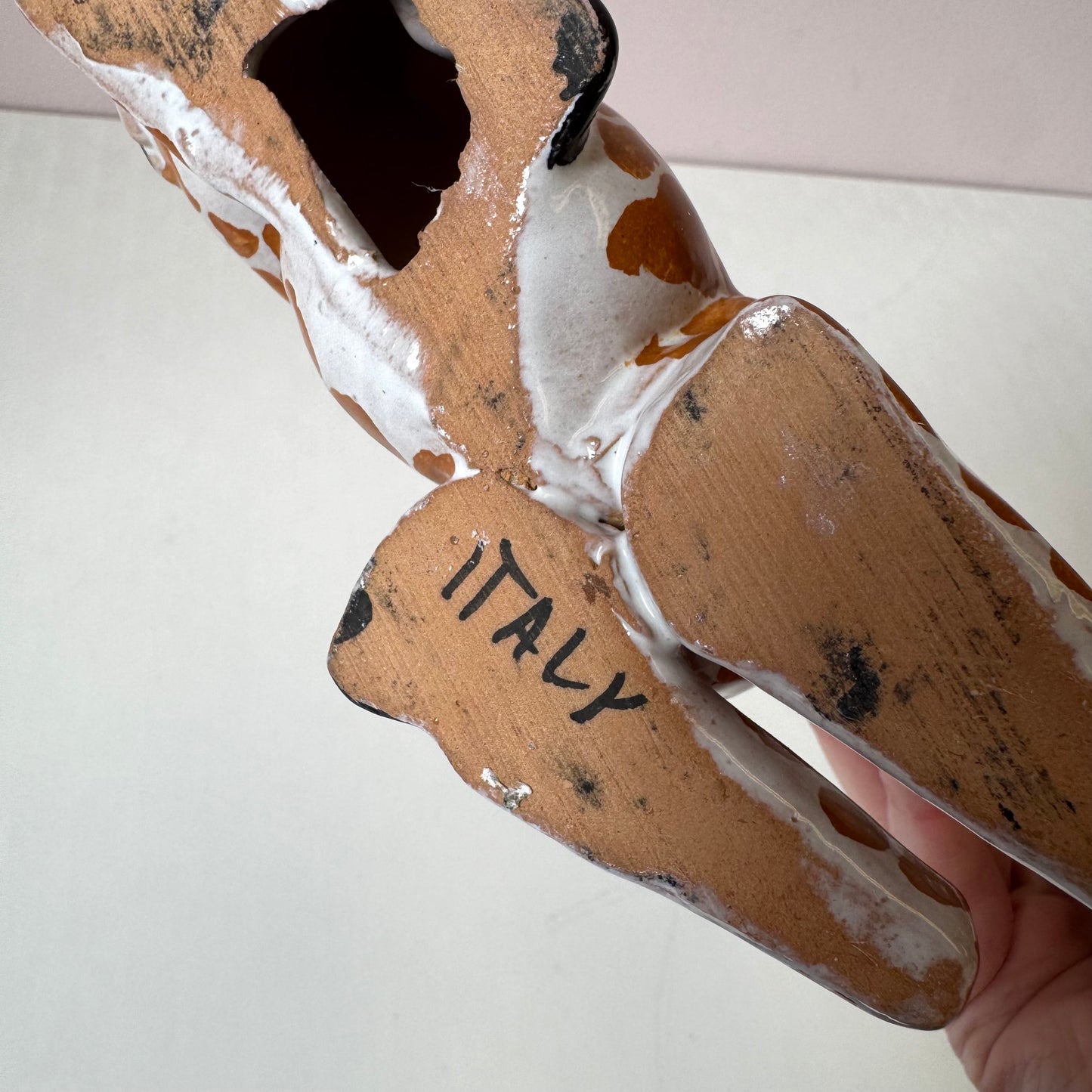 Vintage Italian Ceramic Sitting Giraffe Statue