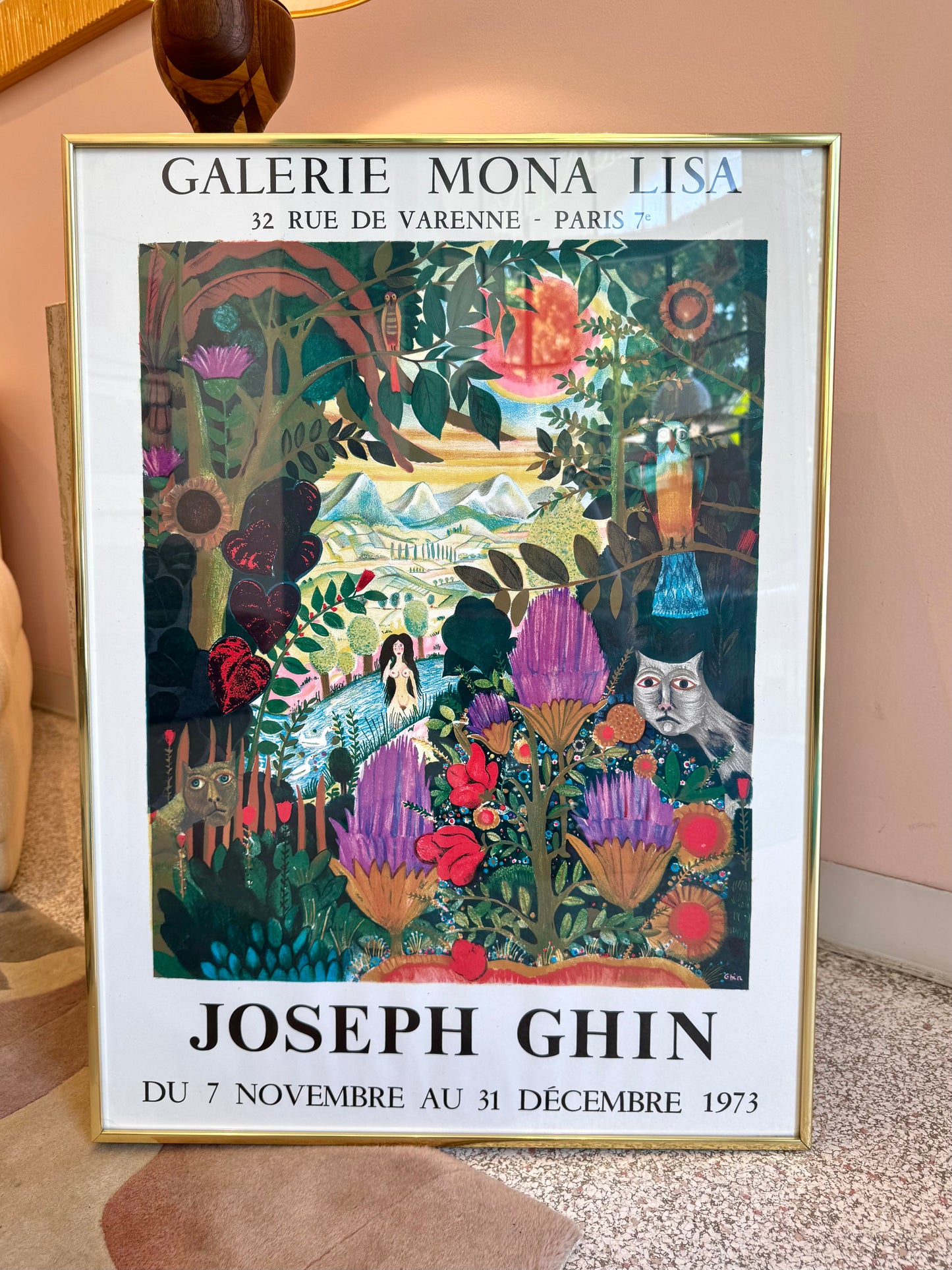 Vintage Framed Joseph Ghin Exhibition Poster