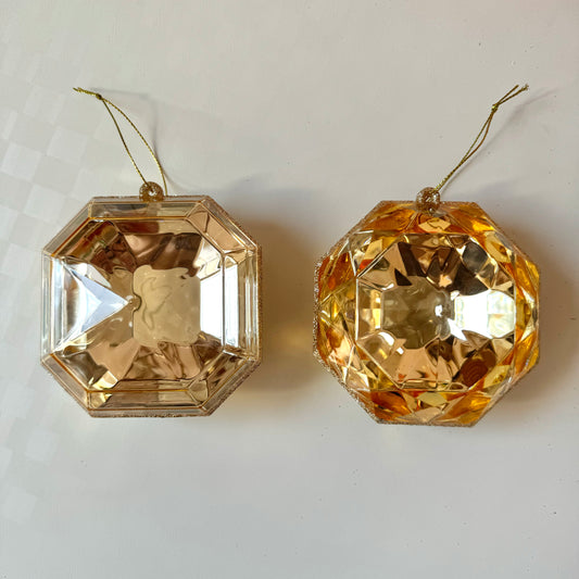 Yellow Acrylic Gem Ornament