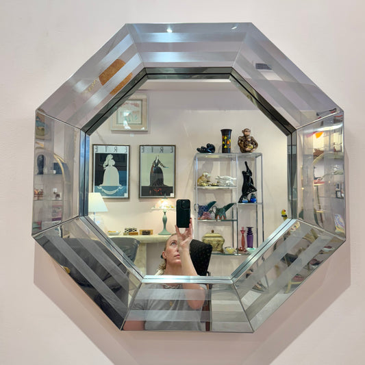 Vintage Octagonal Metal Mirror