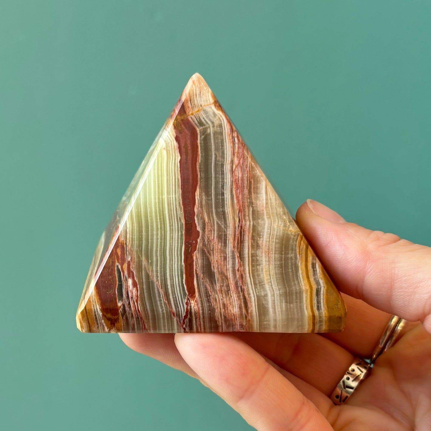 Vintage Onyx Pyramid Paperweight