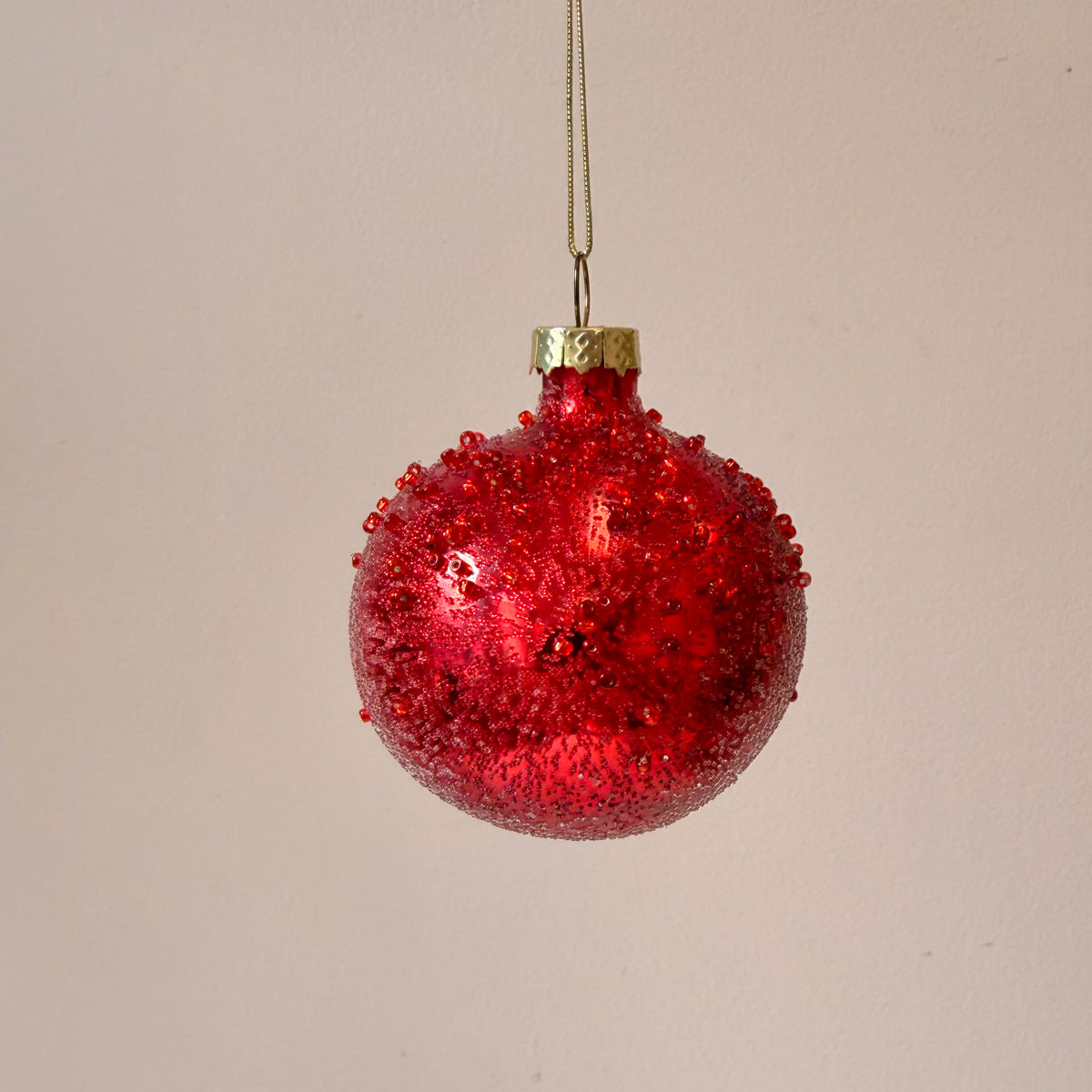 Beaded Glass Pomegranate Ornament