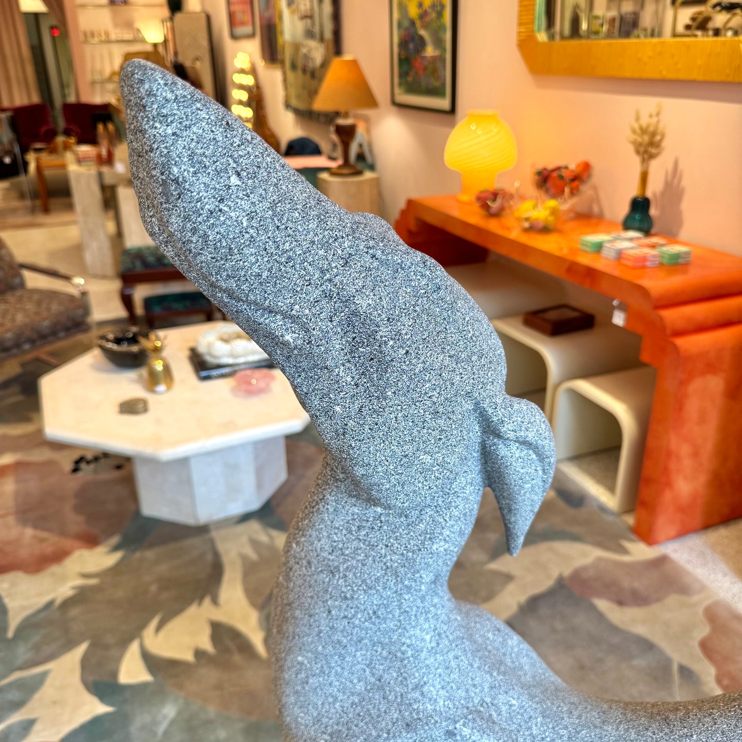 Vintage Large Pair of 1980’s Resin Dog Statues