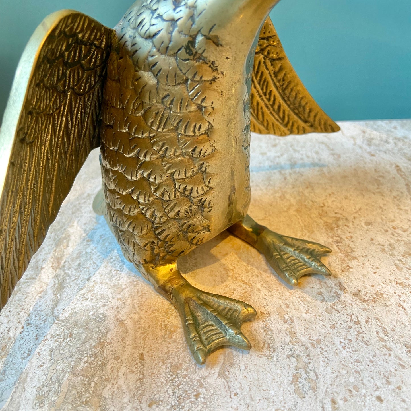 Vintage Brass Duck Statue