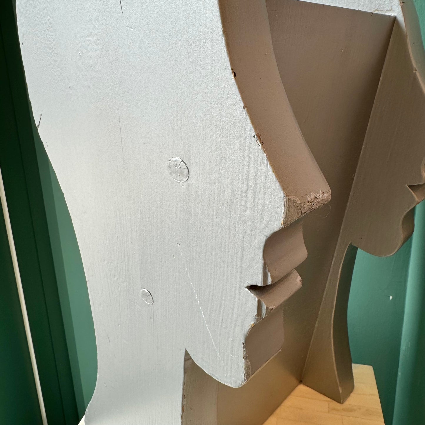 Vintage Wooden Face Profile Umbrella Holder
