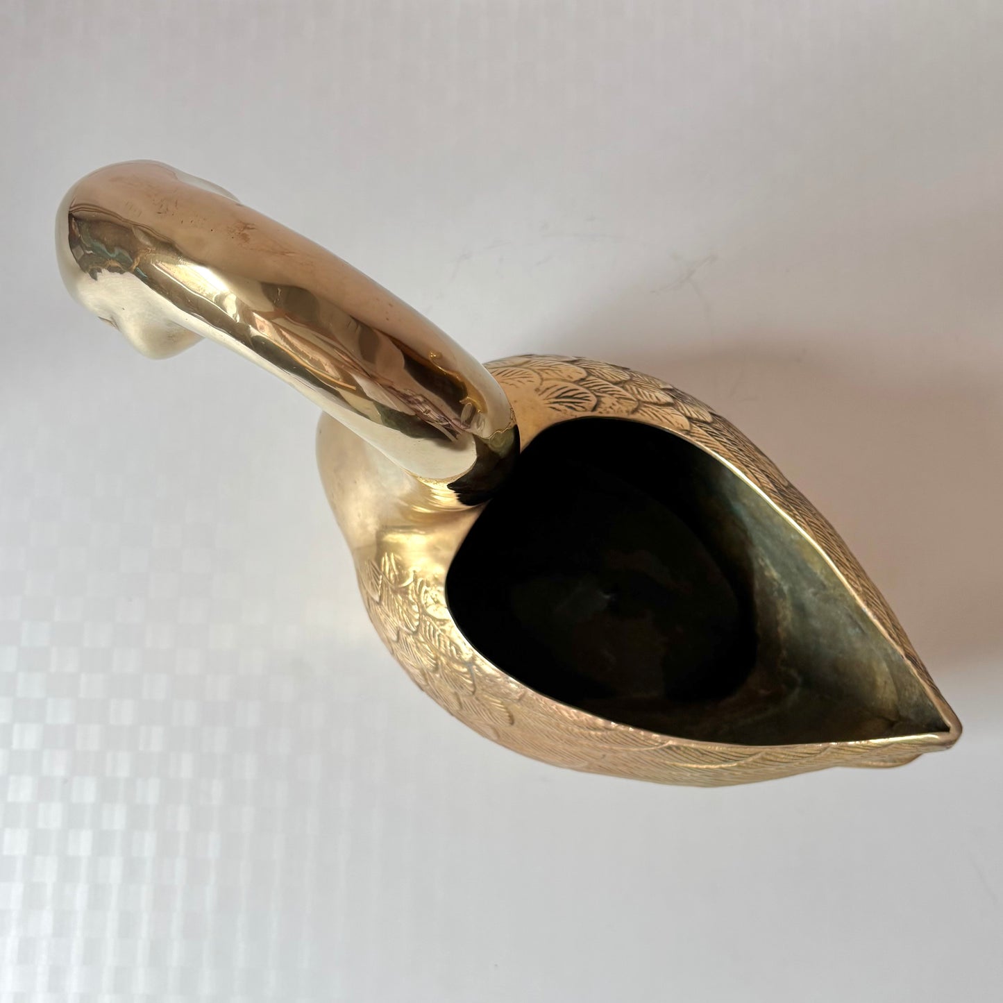 Vintage Large Brass Swan Planter