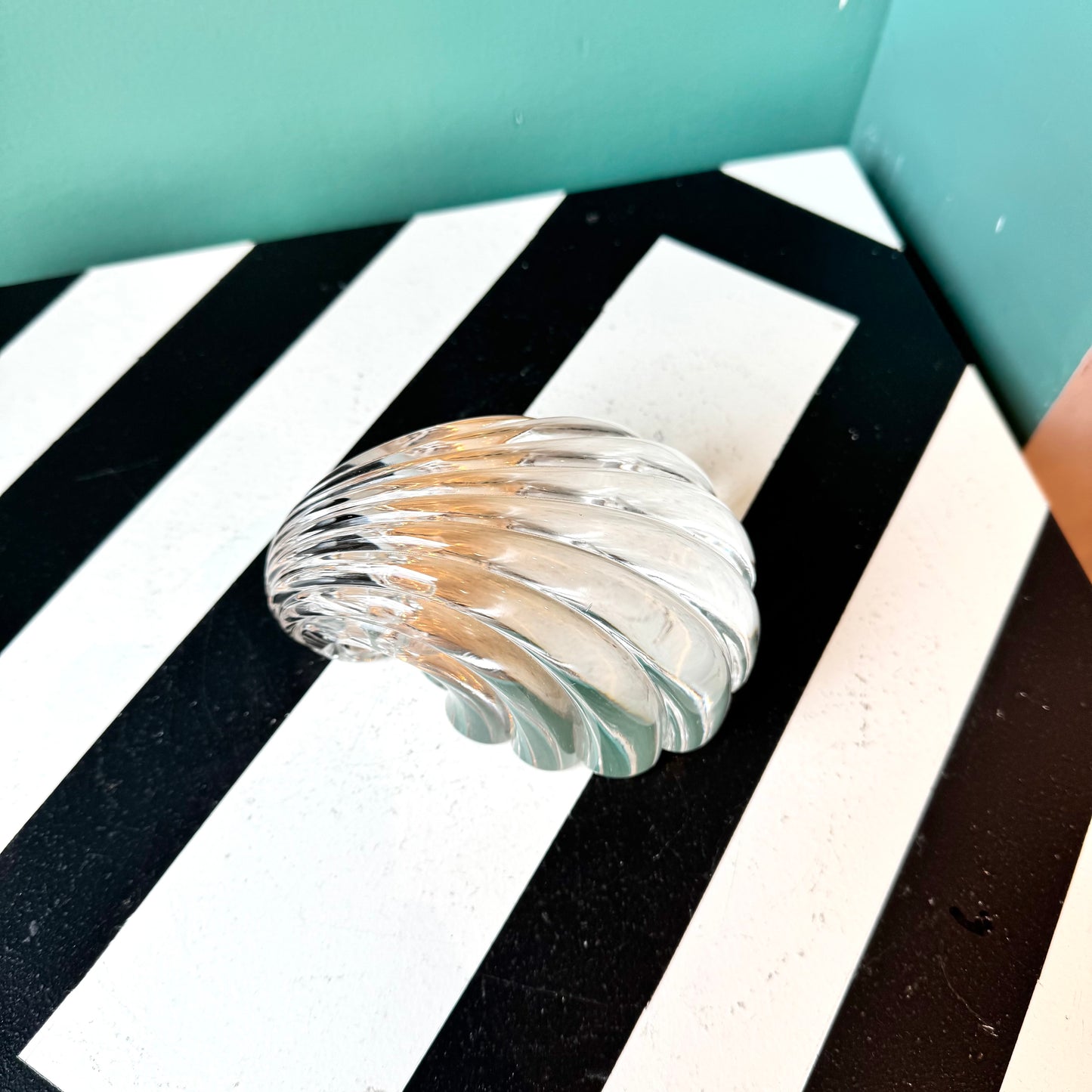 Vintage Glass Seashell Paperweight