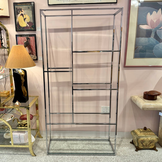 Vintage DIA Style Chrome and Glass Etagere