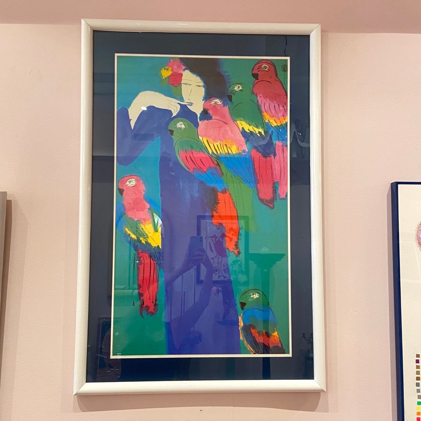 1980’s Walasse Ting “Can I Give You a Parrot?” Framed Print