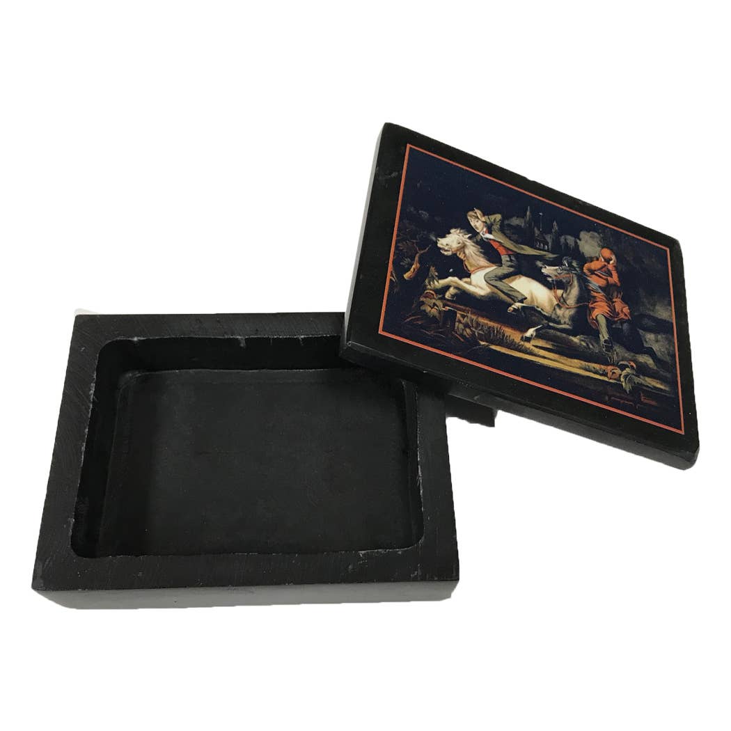 Headless Horseman Black Solid Soapstone Box