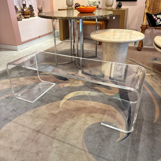 Vintage 1970's 'Scroll' Waterfall Lucite Coffee Table