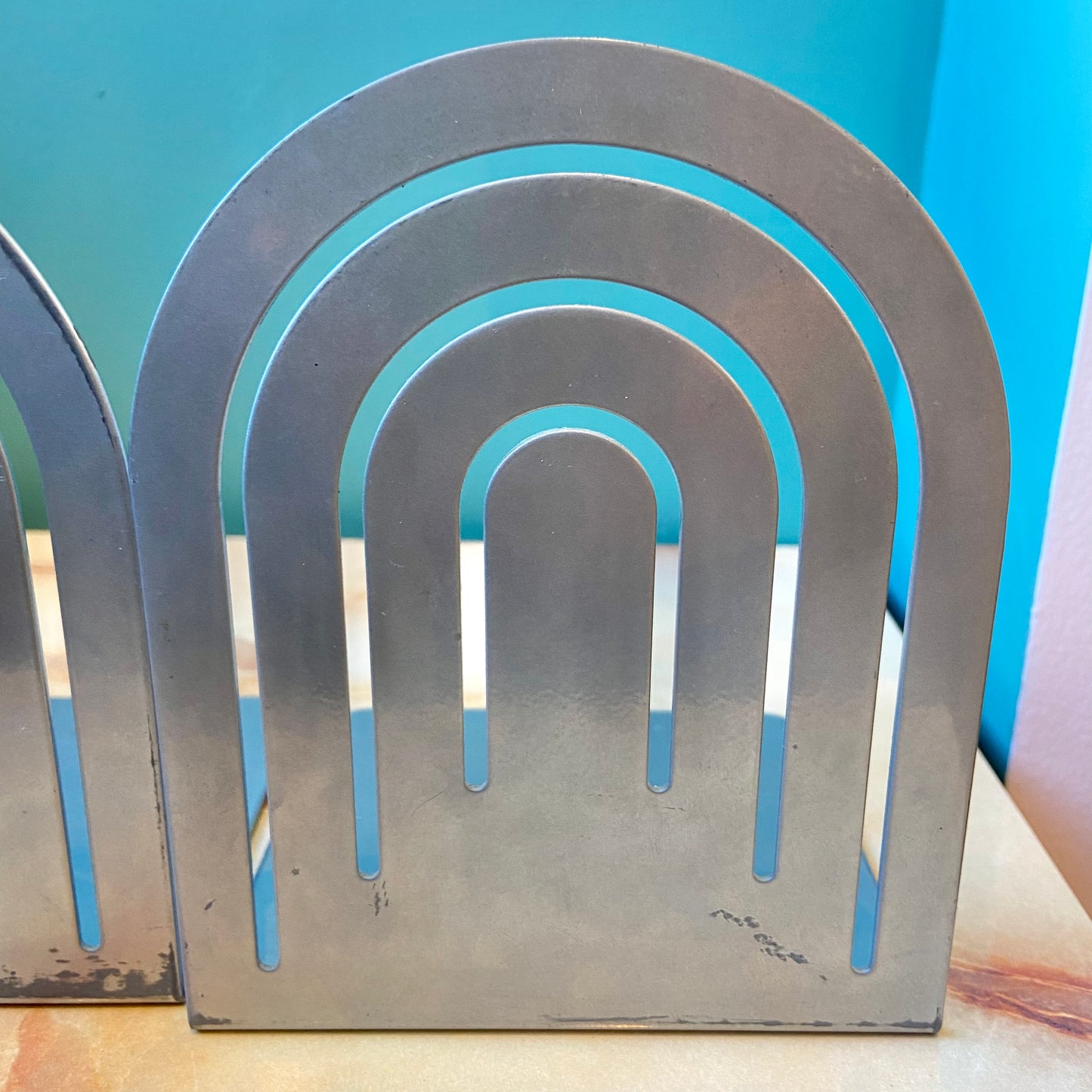 Vintage Spectrum Arch Metal Bookends