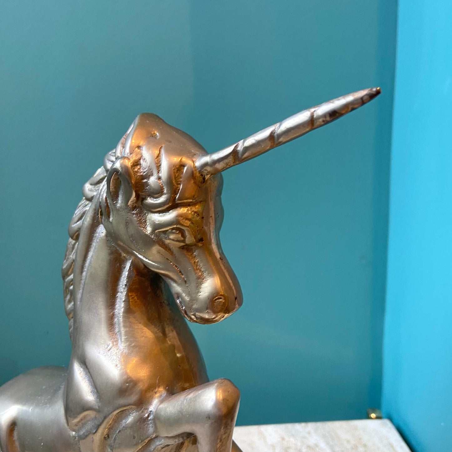 Vintage Brass Unicorn Statue