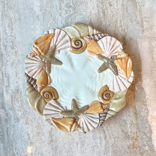 Vintage Ceramic Shell and Starfish Dish/Platter by Fitz & Floyd