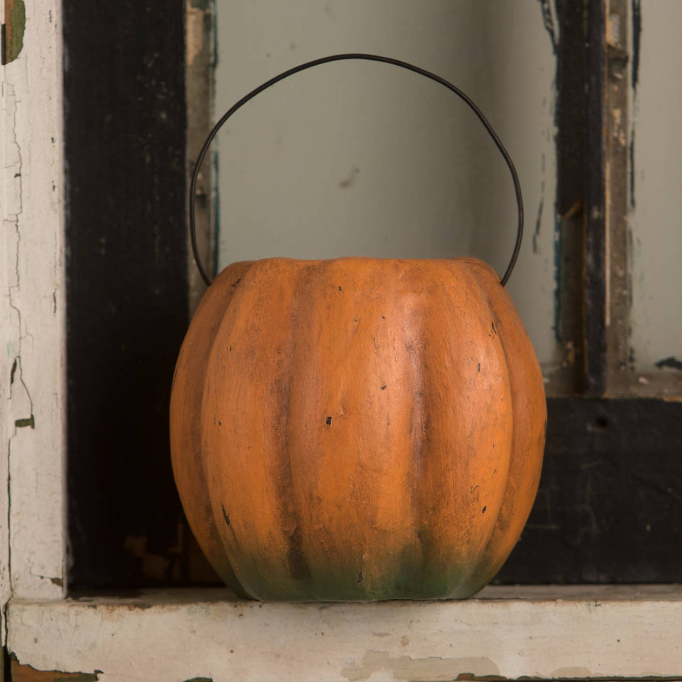 Vintage Inspired Scary Mini Pumpkin Bucket Small