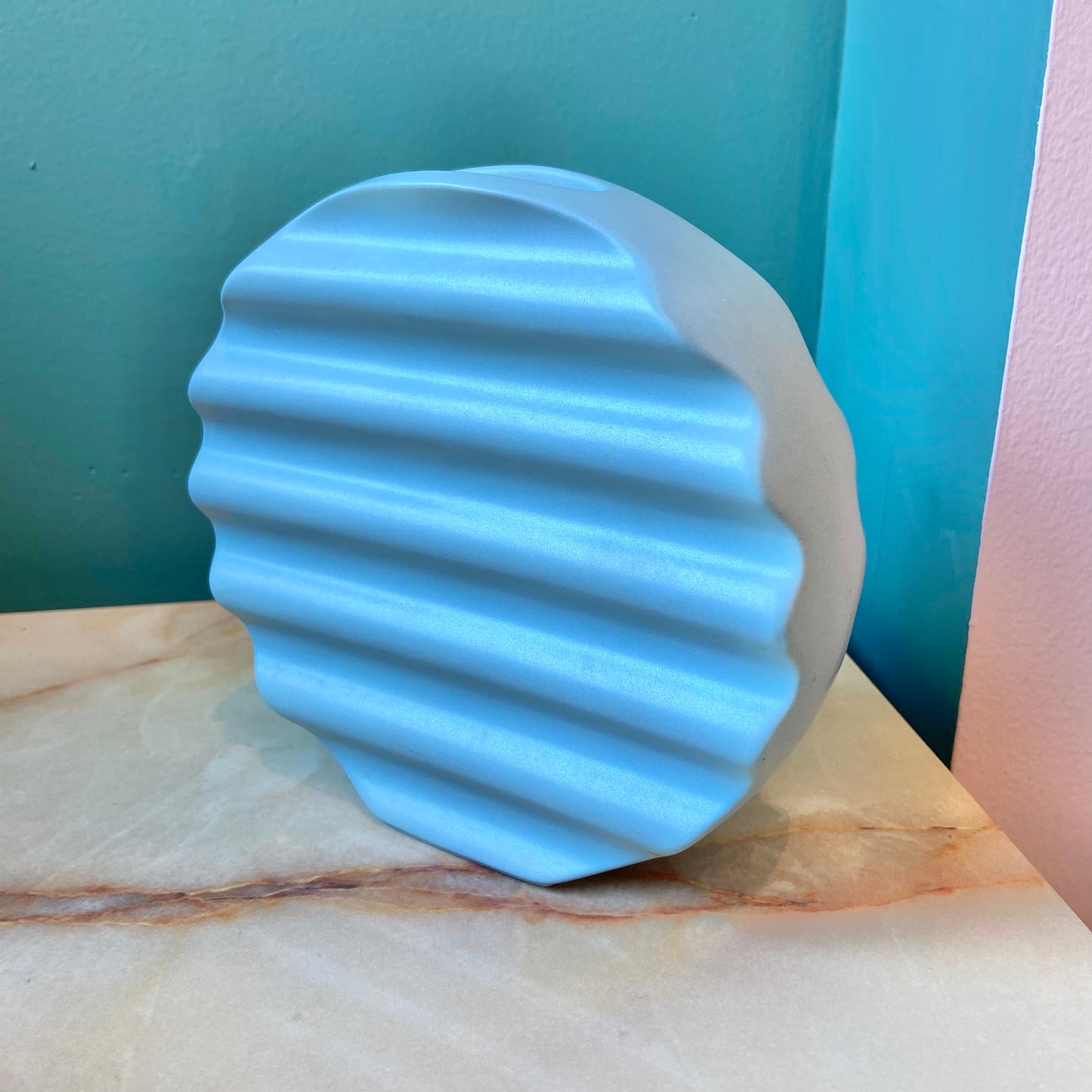 Vintage Circular Ceramic Ripple Vase