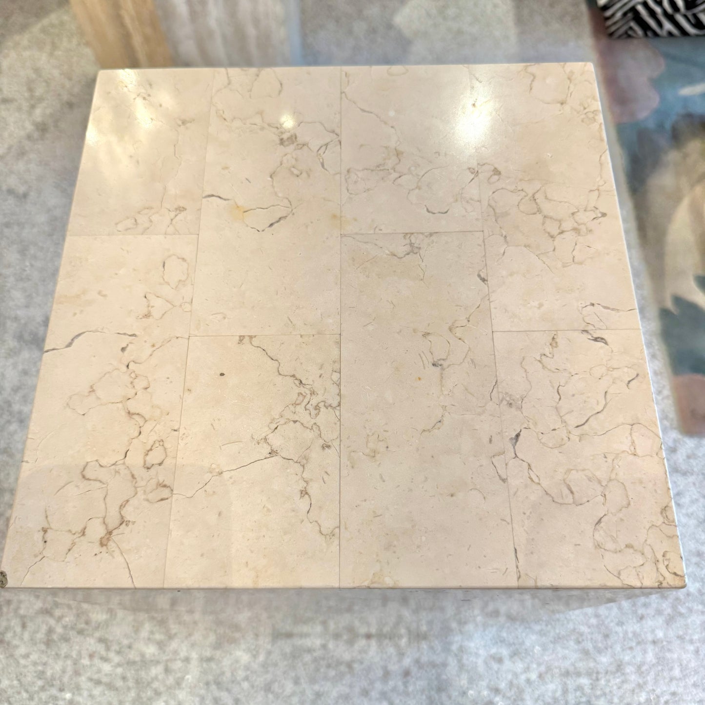 Vintage Square Travertine Pedestal