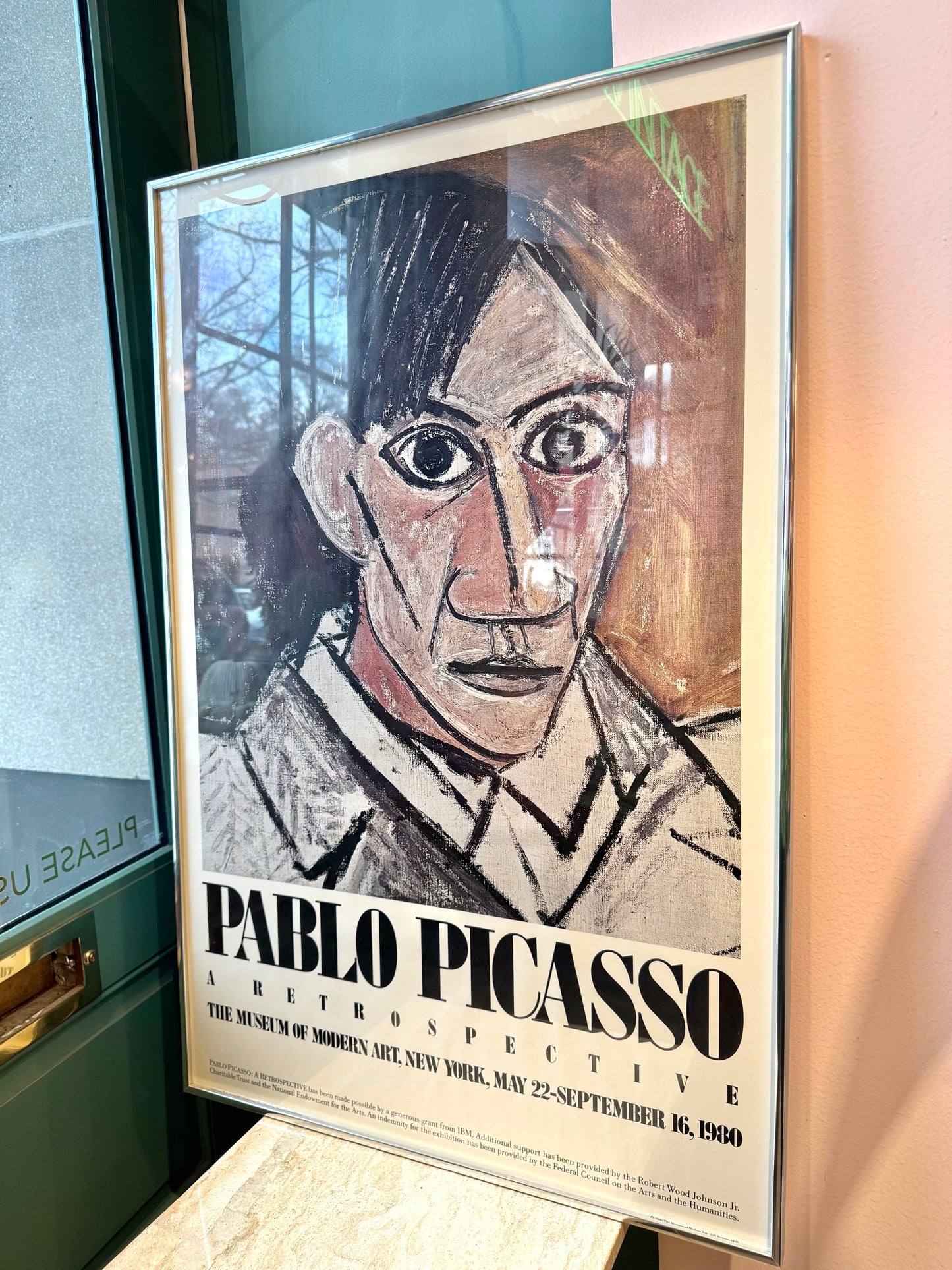 Vintage Framed 1980 "Pablo Picasso: A Retrospective" Exhibition Poster